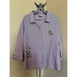 Las Olas Embroidered Top Size 1X